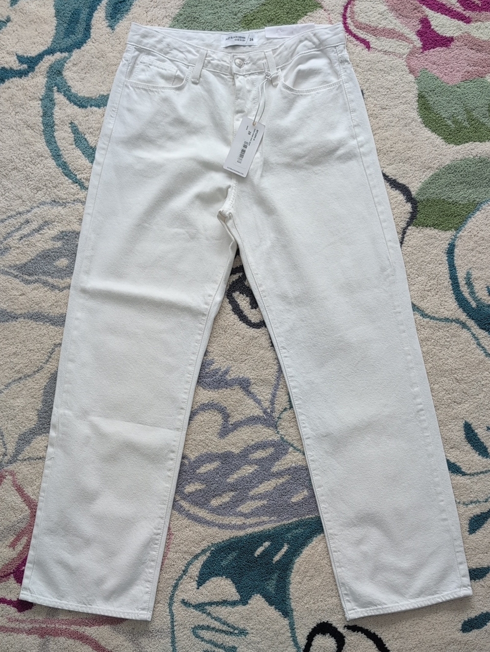 NEW JUST BLACK DENIM White High Rise Dad Jeans SZ 28
